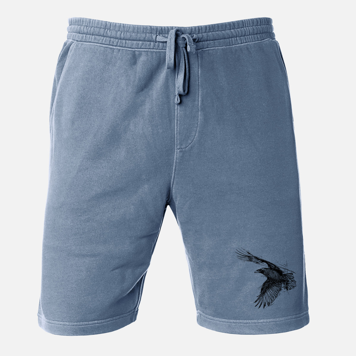 Flying Raven - Corvus corax - Unisex Pigment Dyed Shorts