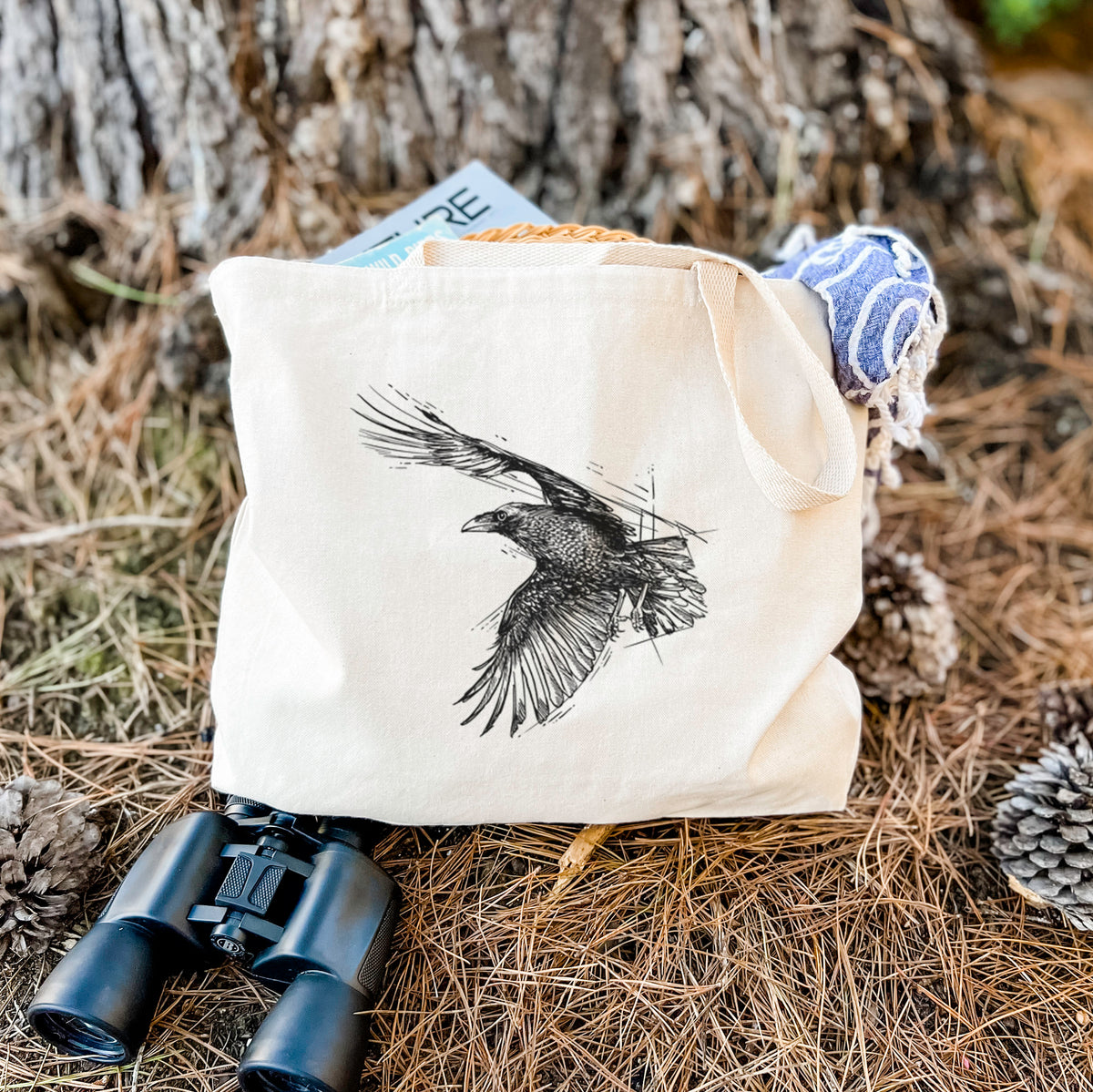 Flying Raven - Corvus corax - Tote Bag