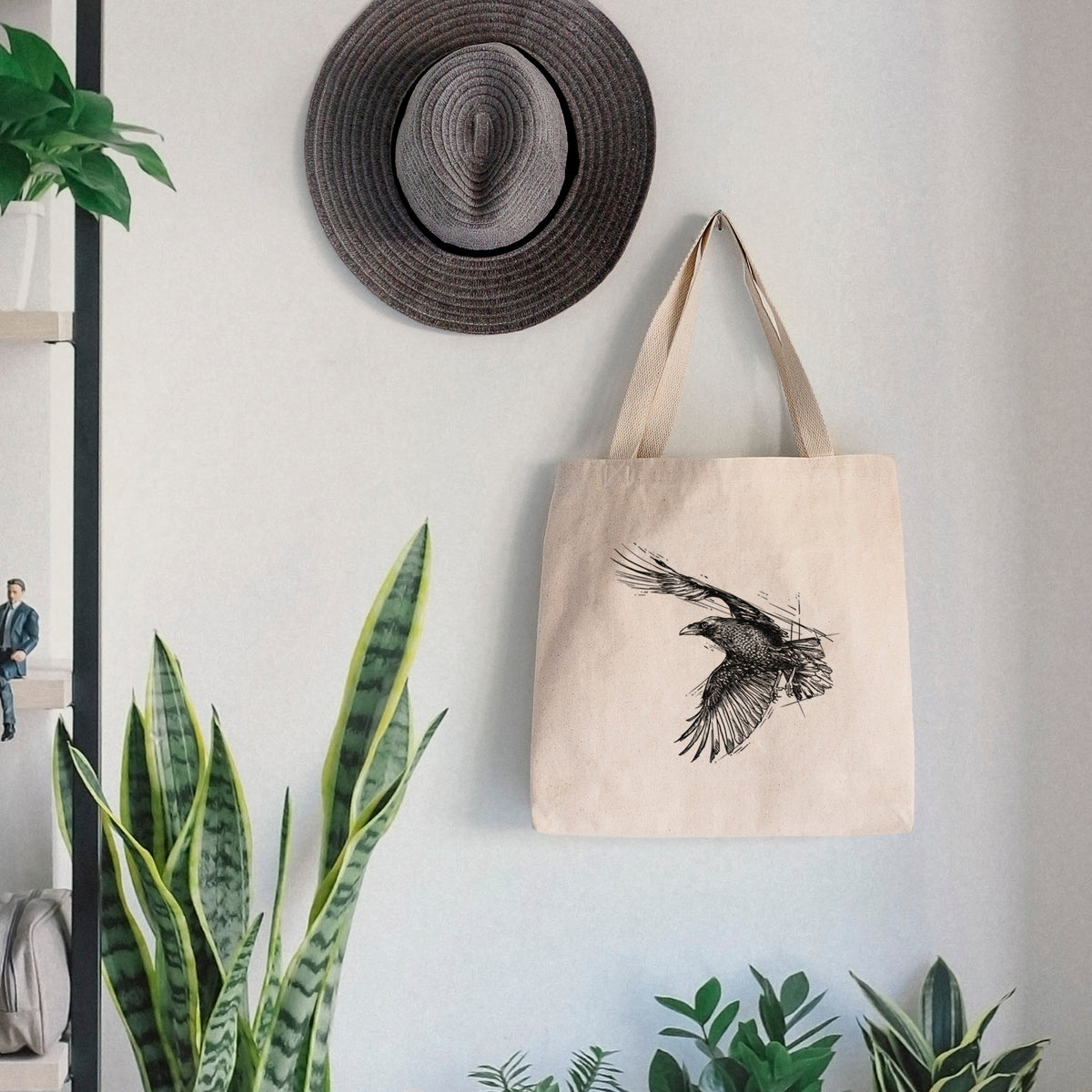 Flying Raven - Corvus corax - Tote Bag