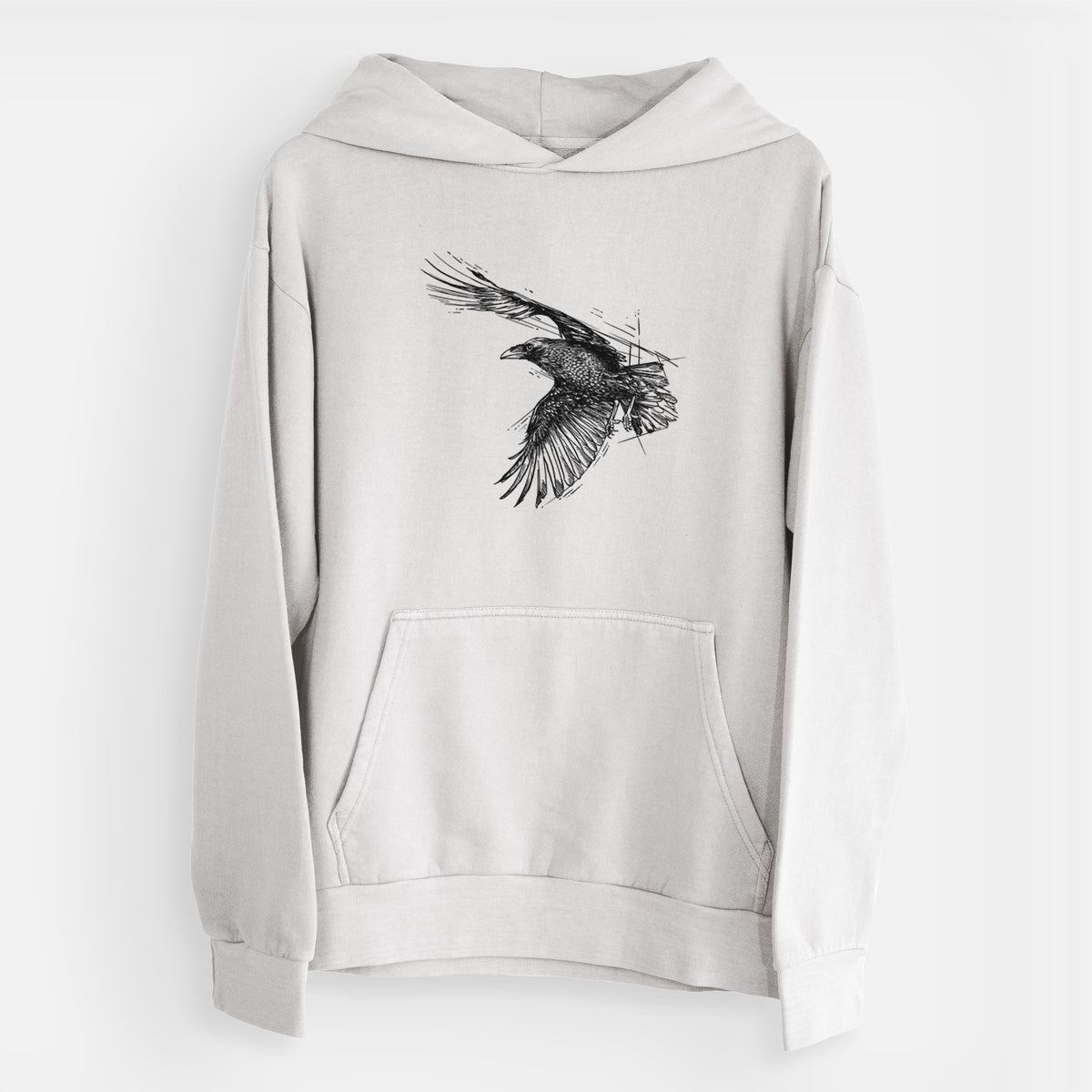 Flying Raven - Corvus corax  - Urban Heavyweight Hoodie