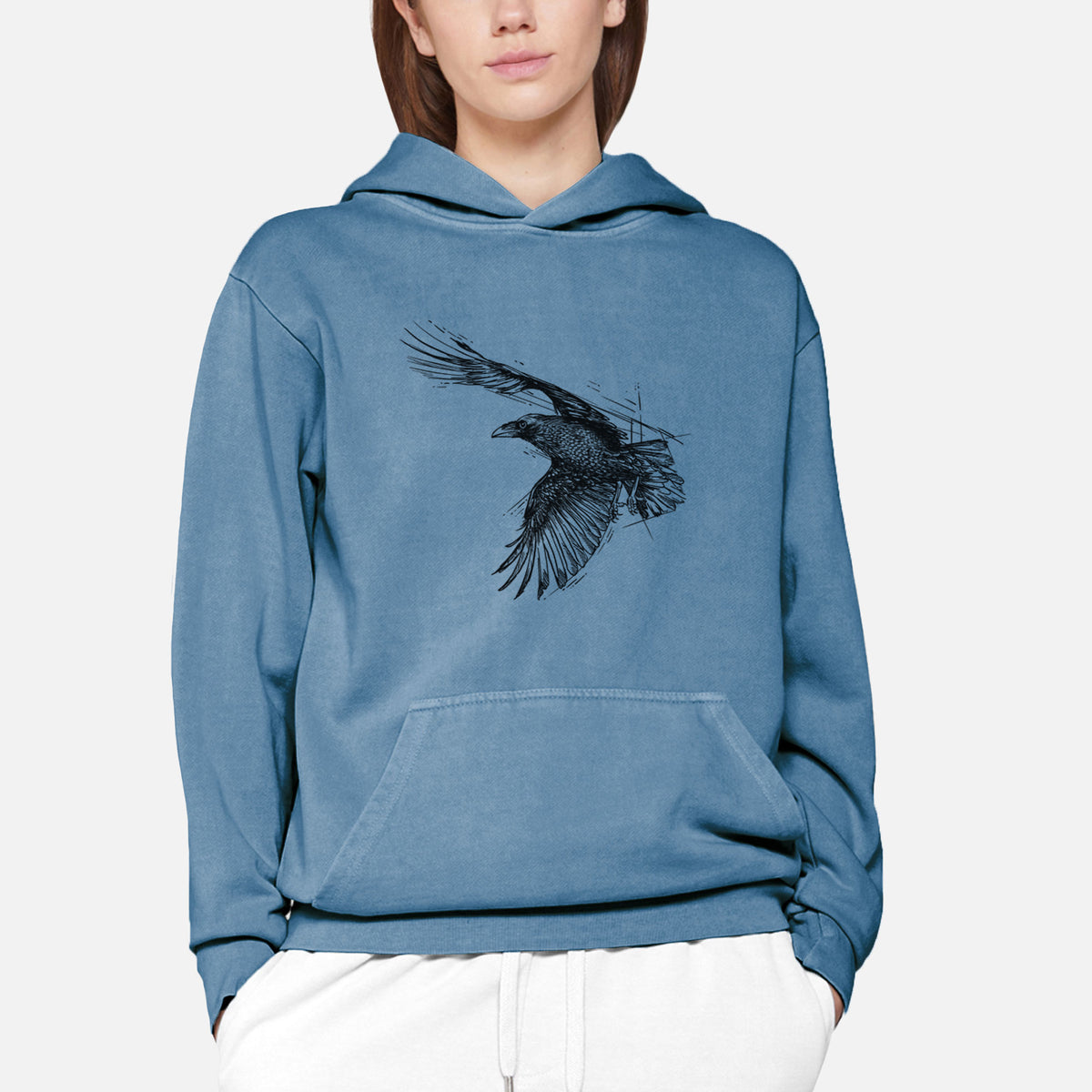 Flying Raven - Corvus corax  - Urban Heavyweight Hoodie