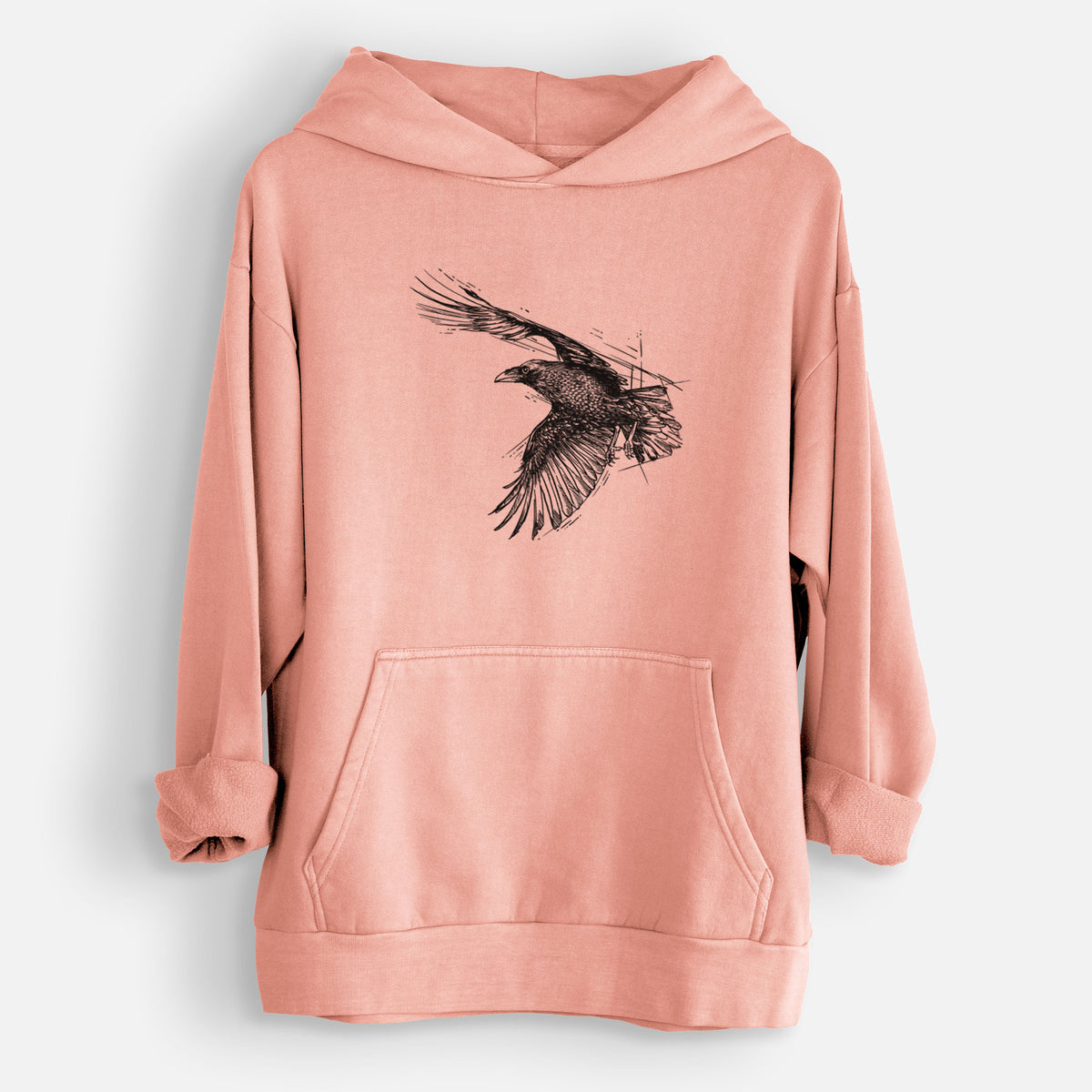 Flying Raven - Corvus corax  - Urban Heavyweight Hoodie