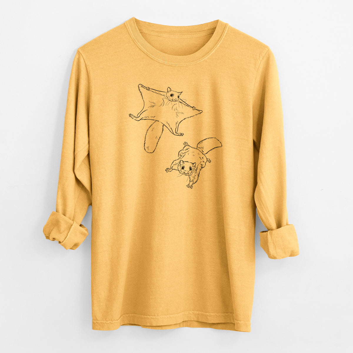 Southern Flying Squirrels - Glaucomys volans - Men&#39;s Heavyweight 100% Cotton Long Sleeve