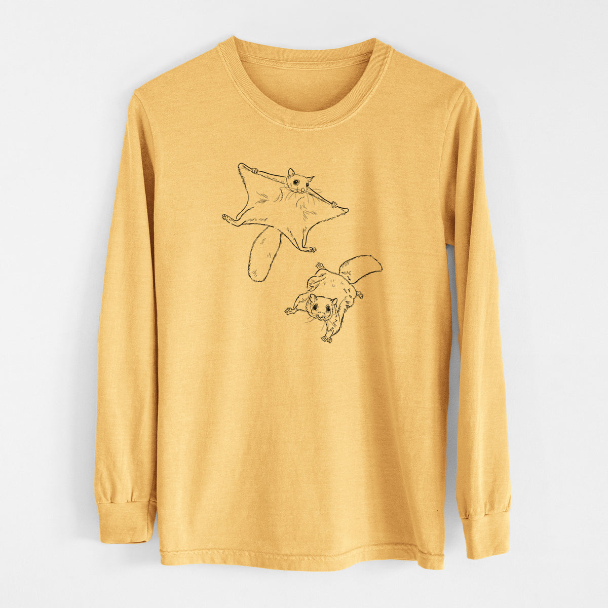 Southern Flying Squirrels - Glaucomys volans - Men&#39;s Heavyweight 100% Cotton Long Sleeve