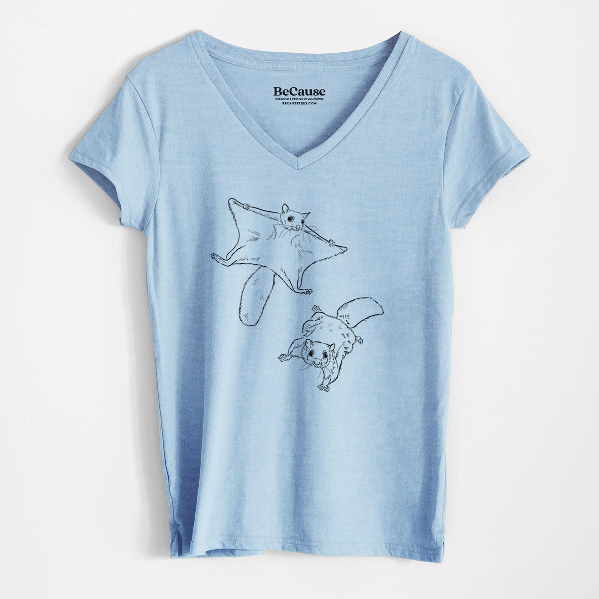 Southern Flying Squirrels - Glaucomys volans - Women&#39;s 100% Recycled V-neck
