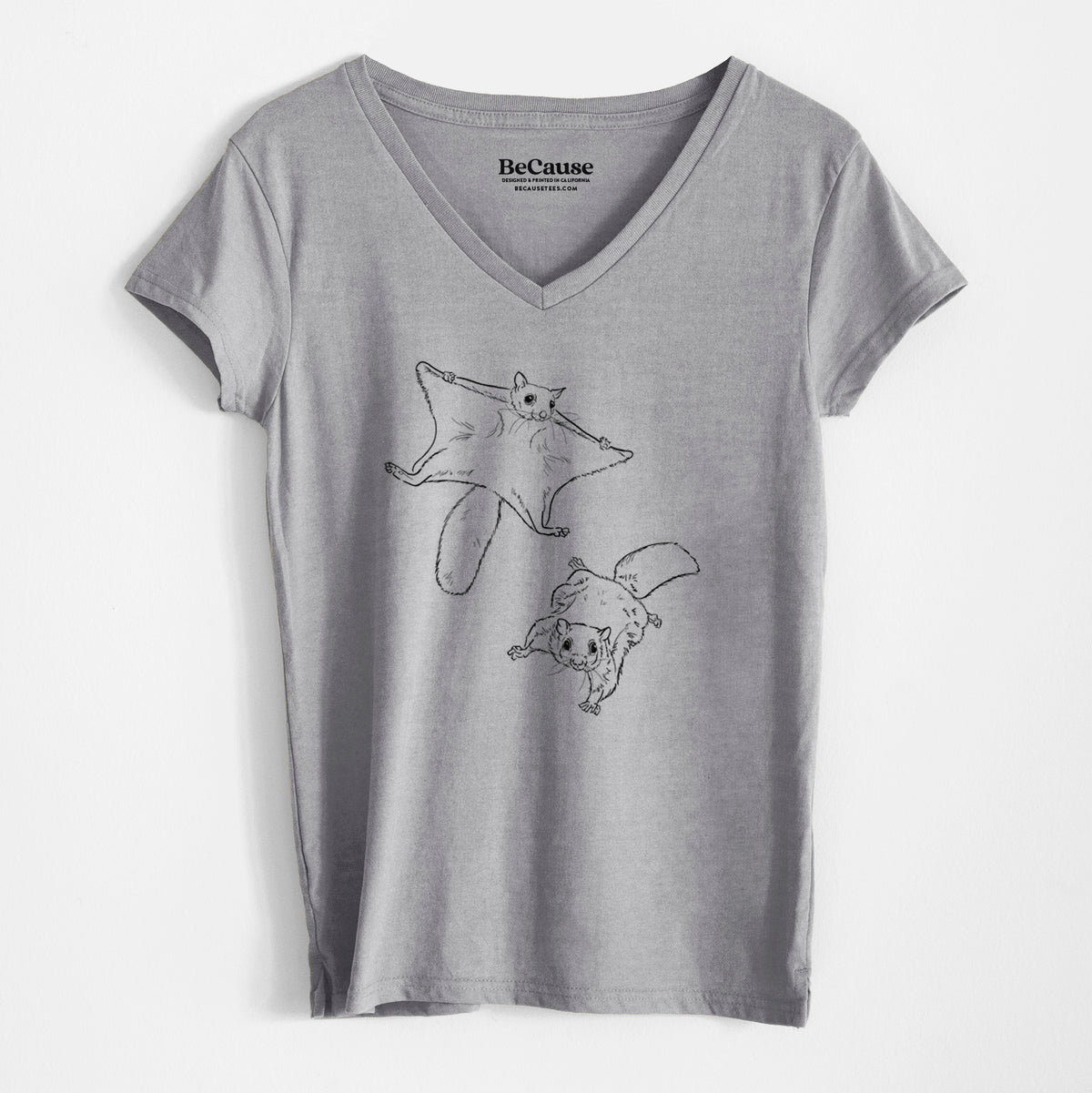 Southern Flying Squirrels - Glaucomys volans - Women&#39;s 100% Recycled V-neck