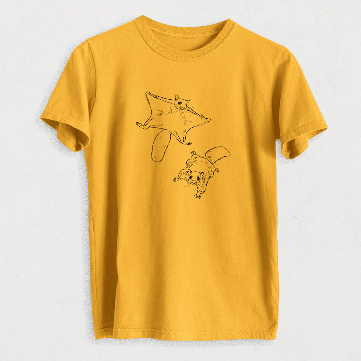 Southern Flying Squirrels - Glaucomys volans - Heavyweight Men&#39;s 100% Organic Cotton Tee