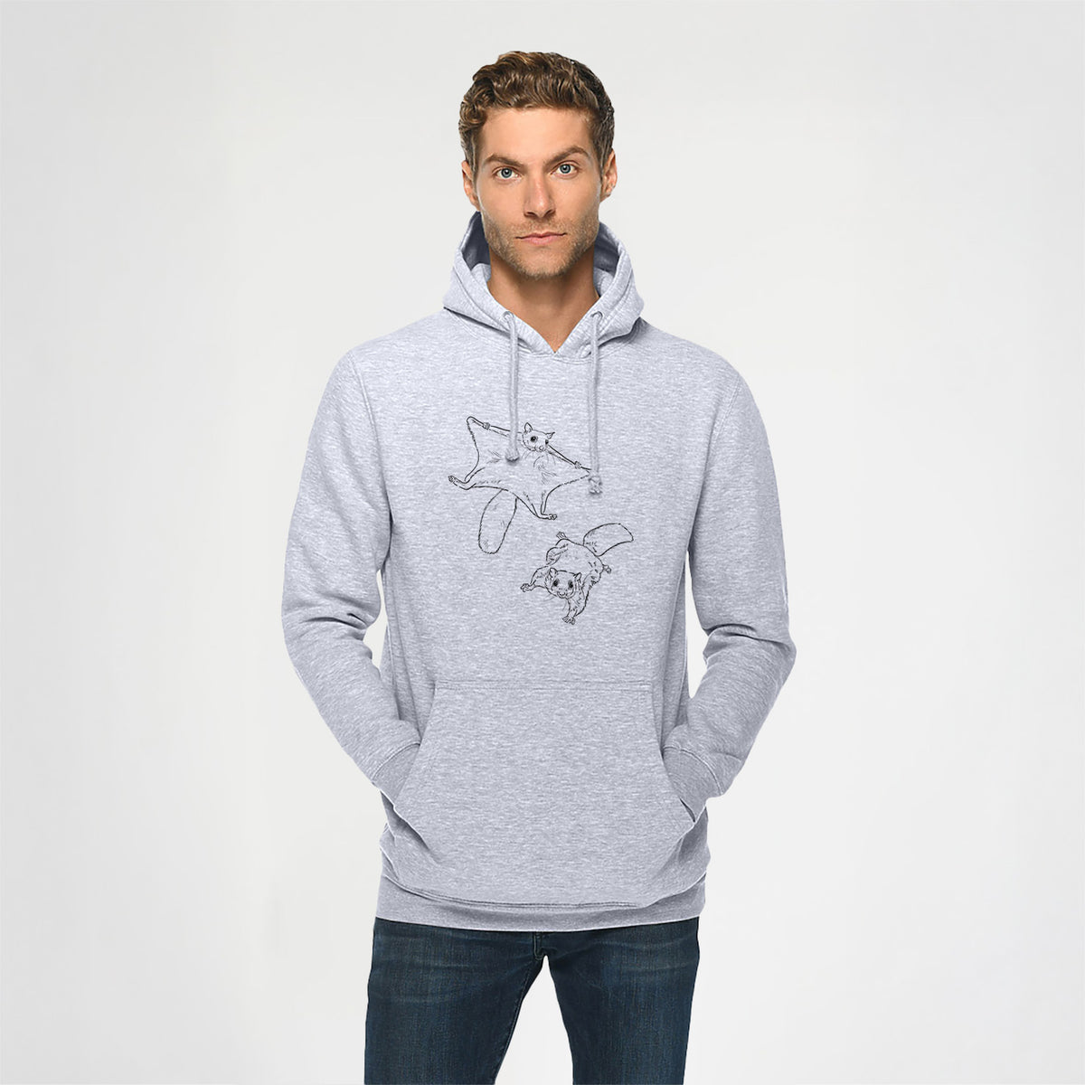 Southern Flying Squirrels - Glaucomys volans - Heavyweight Fleece Hoodie