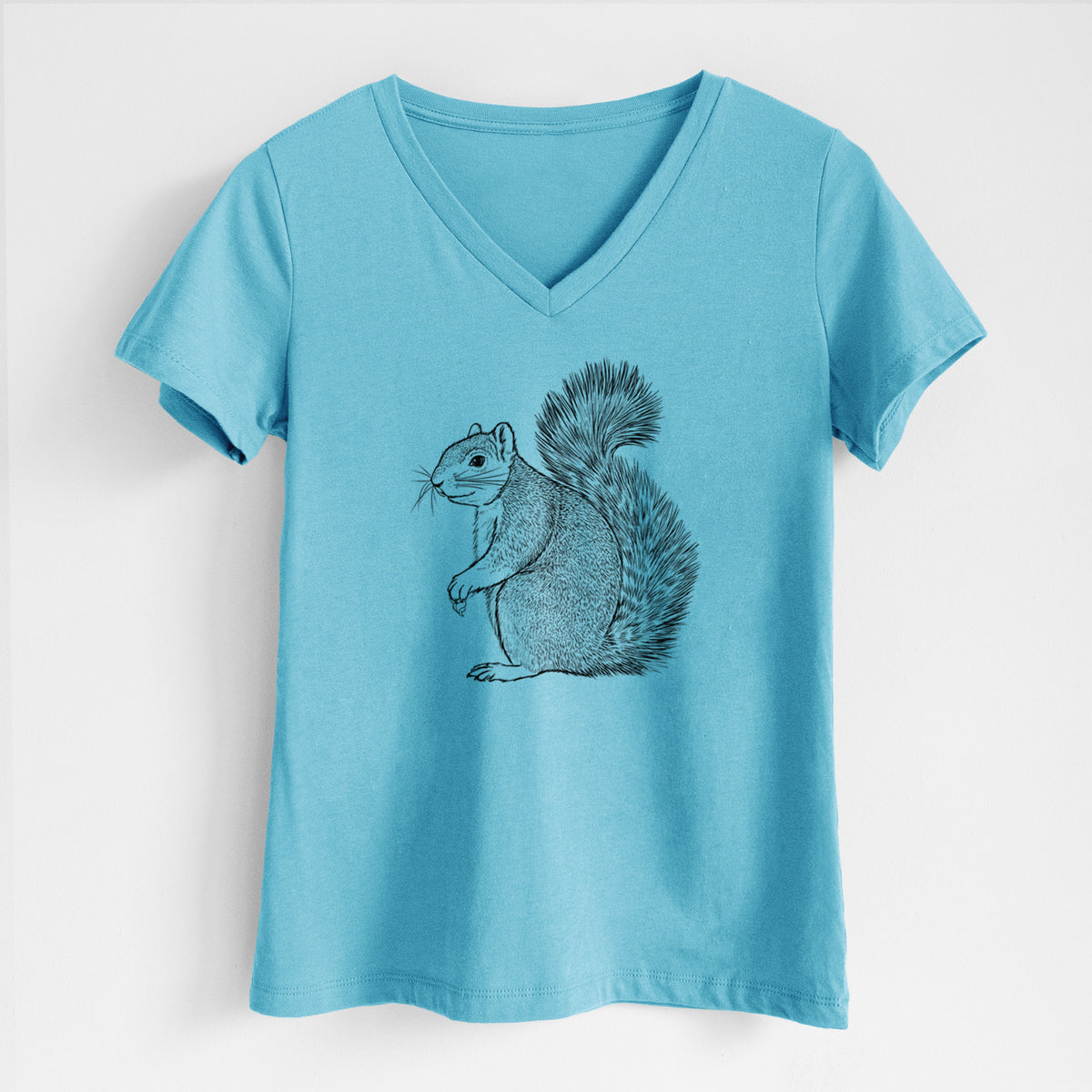 Eastern Fox Squirrel - Sciurus niger - Women&#39;s Lightweight Relaxed Fit 100% Cotton V-neck