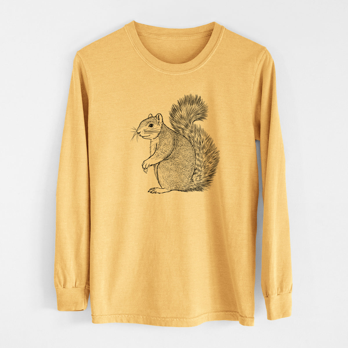 Eastern Fox Squirrel - Sciurus niger - Men&#39;s Heavyweight 100% Cotton Long Sleeve