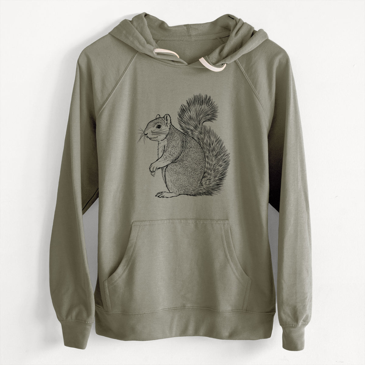 CLEARANCE - Eastern Fox Squirrel - Sciurus niger  - Unisex Slim Fit Loopback Terry Hoodie