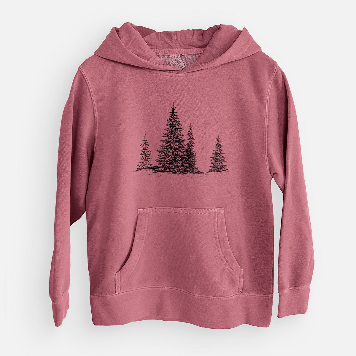 Frosted Evergreens - Youth Pigment Dyed Hoodie