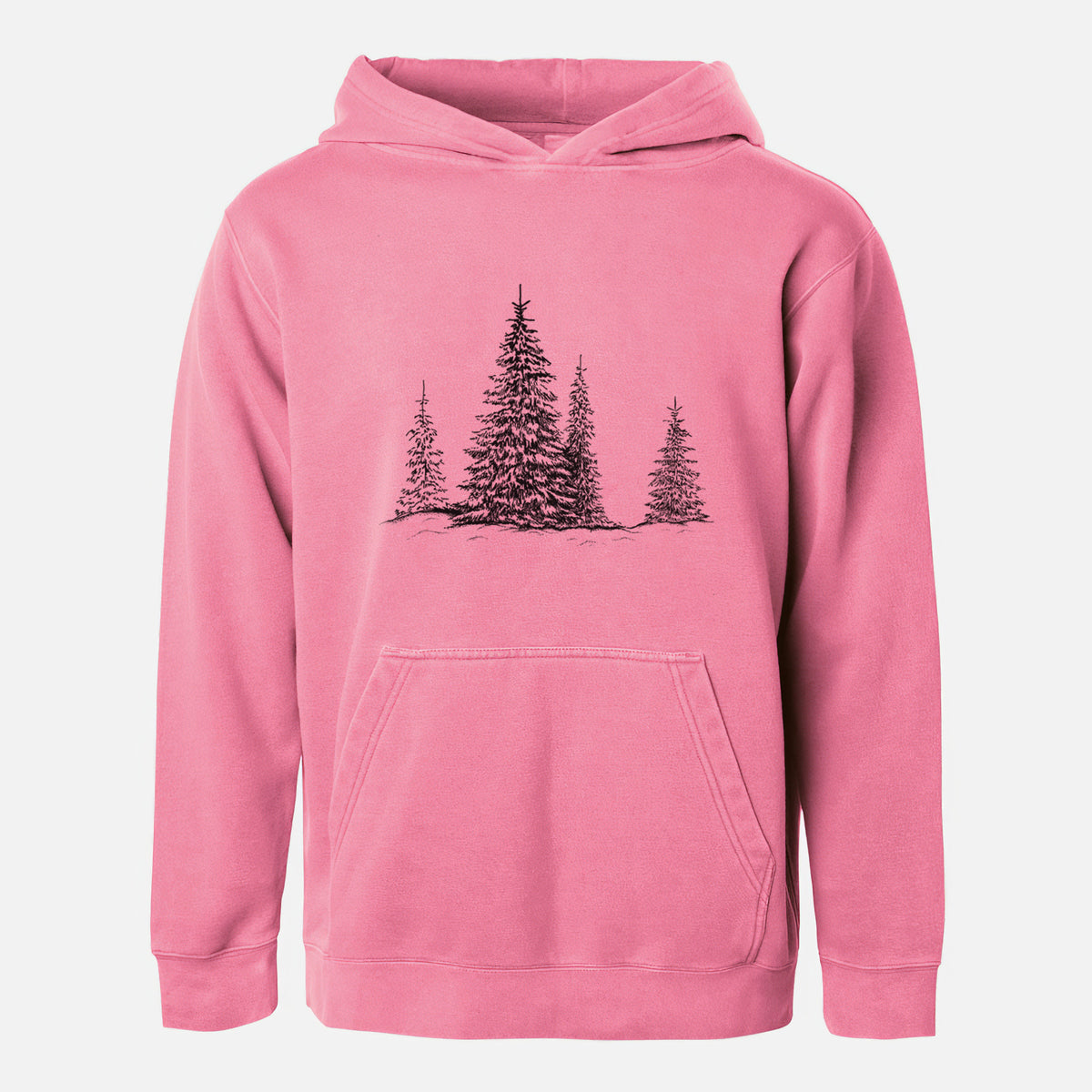 Frosted Evergreens - Youth Pigment Dyed Hoodie