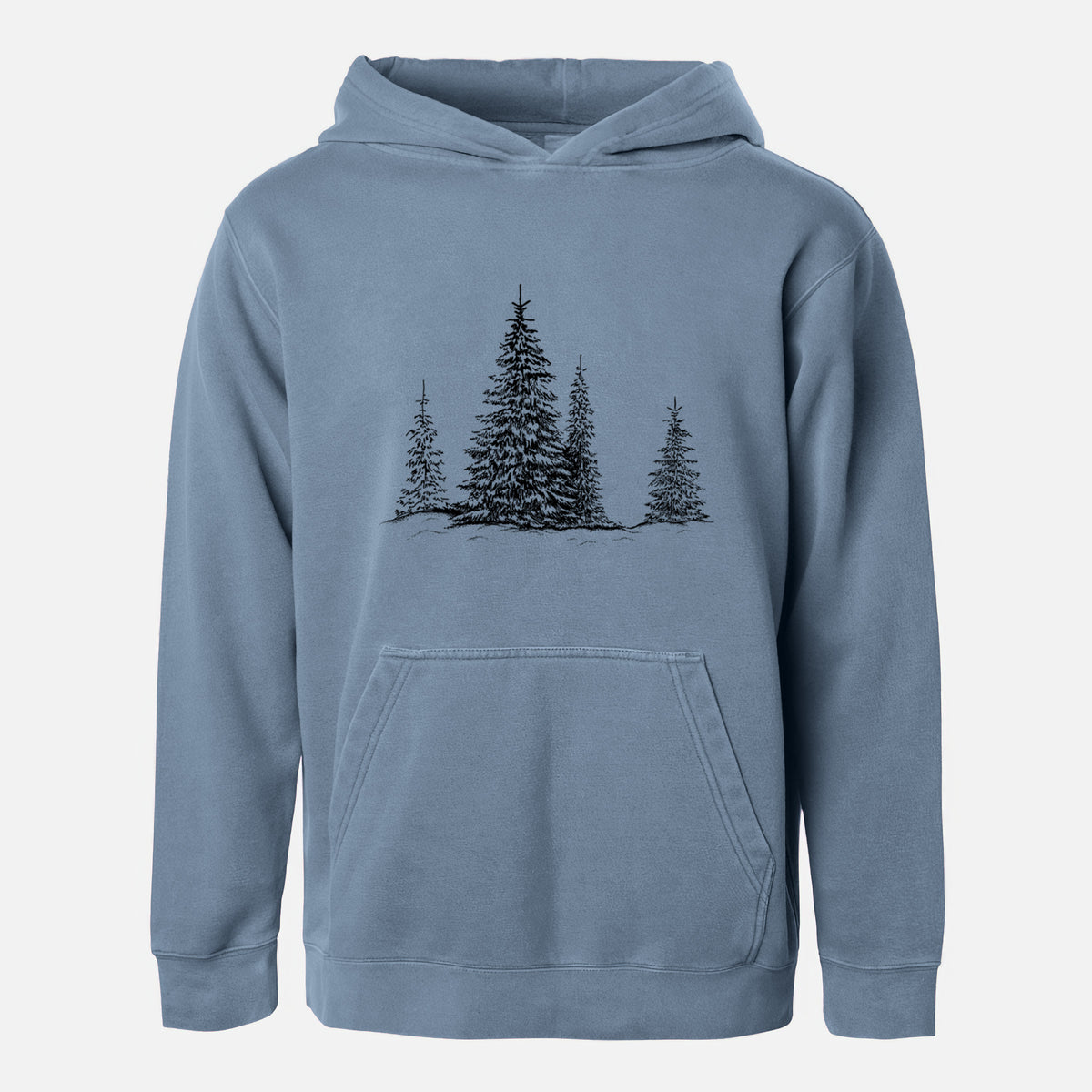 Frosted Evergreens - Youth Pigment Dyed Hoodie