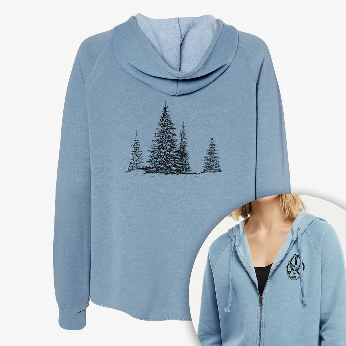 Frosted Evergreens - Women&#39;s Cali Wave Zip-Up Sweatshirt