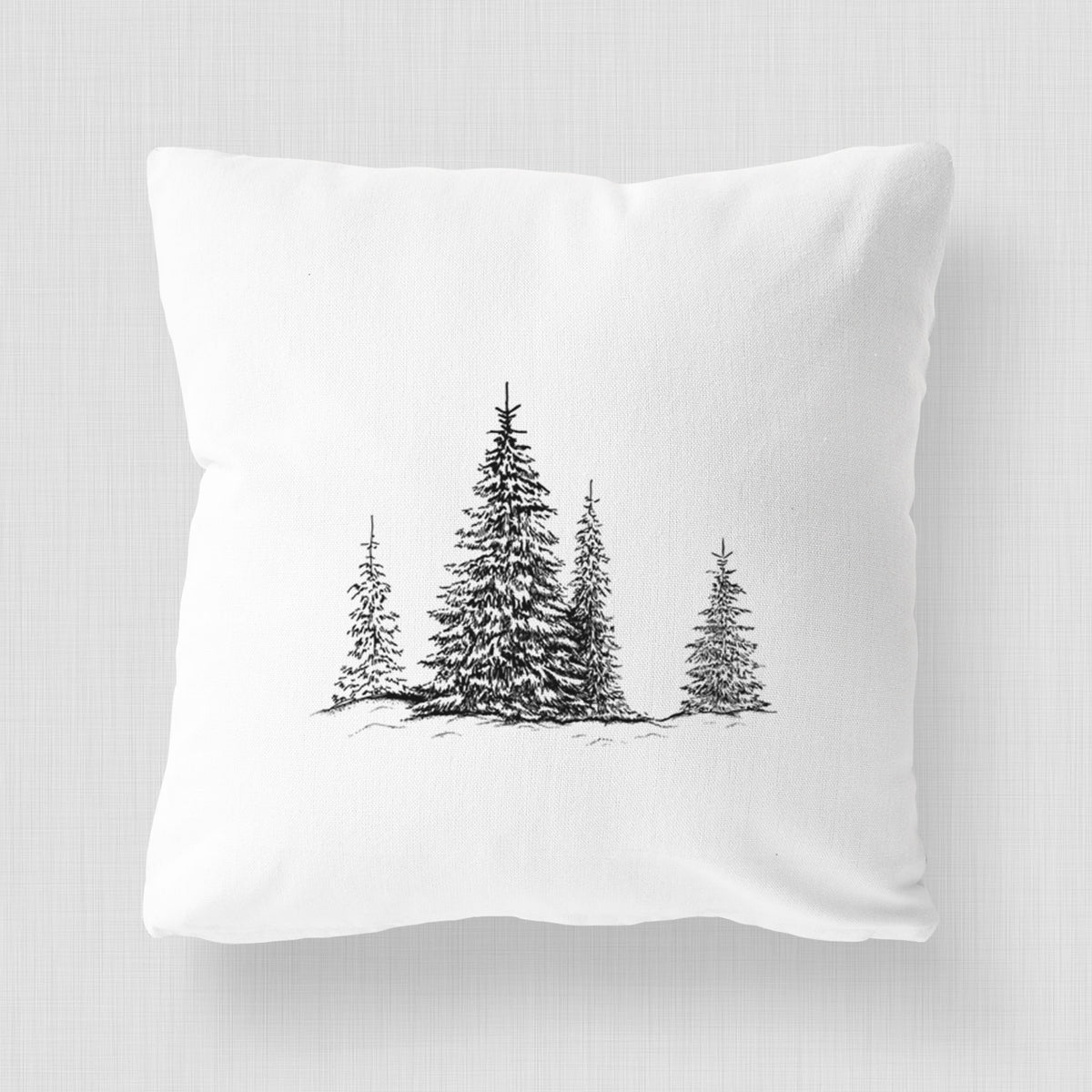 Frosted Evergreens - Throw Pillow Cover