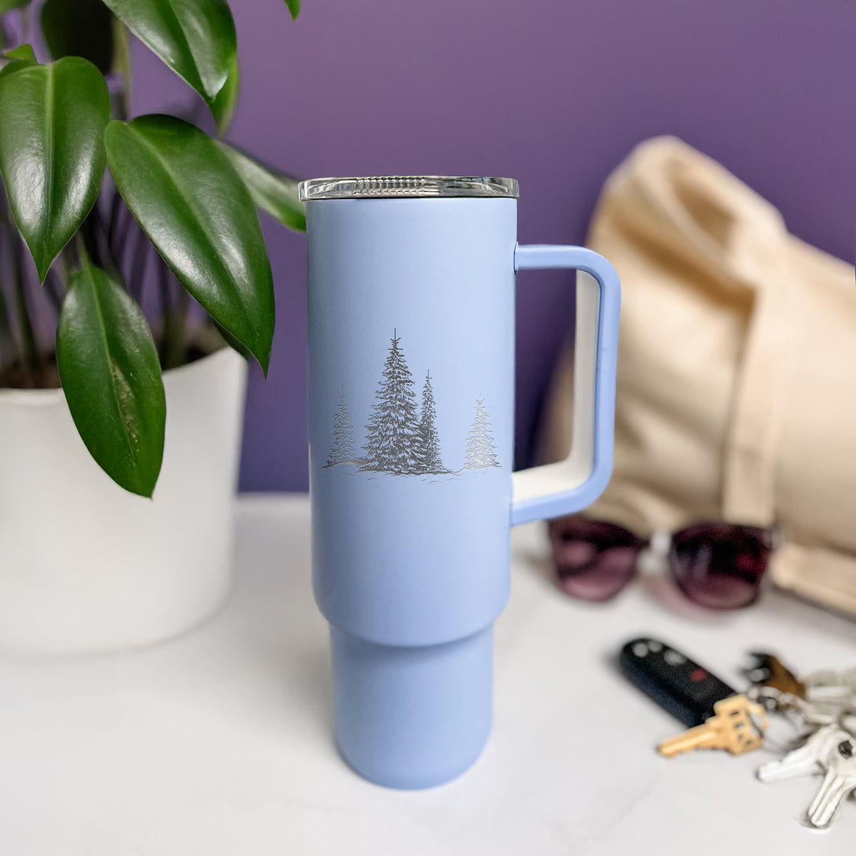 Frosted Evergreens - 40oz Skinny Recharge Tumbler
