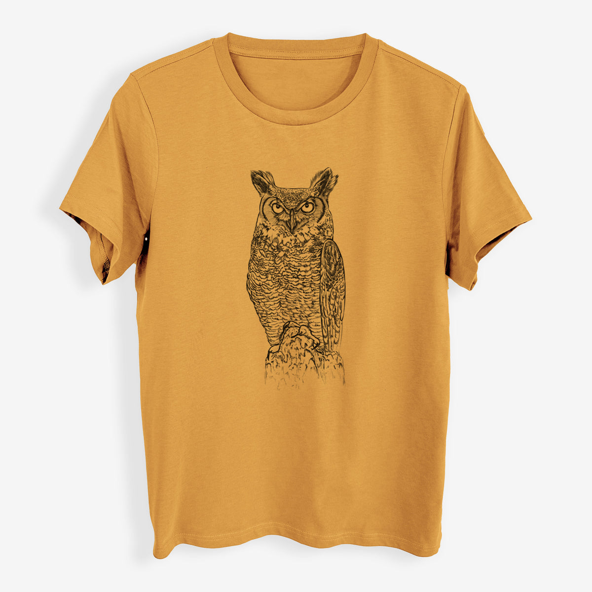 Bubo virginianus - Great Horned Owl - Womens Everyday Maple Tee