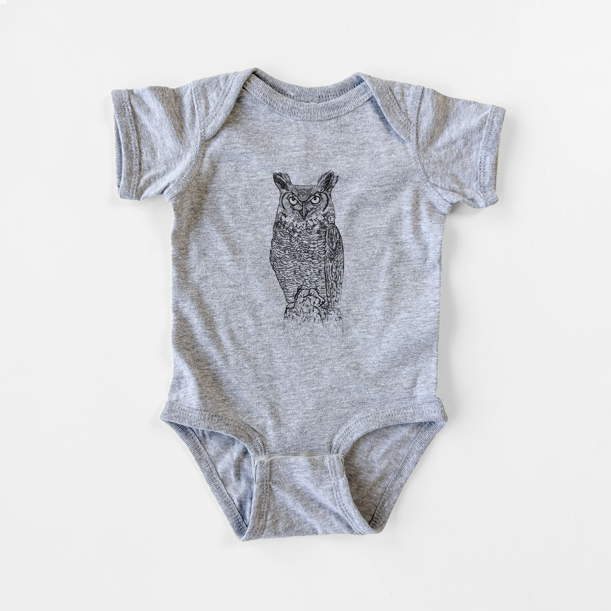 Bubo virginianus - Great Horned Owl - Baby Fine Jersey Bodysuit
