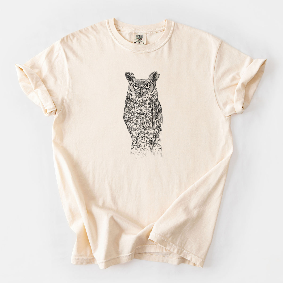 Bubo virginianus - Great Horned Owl - Unisex Comfort Colors Garment-Dyed Heavyweight T-shirt