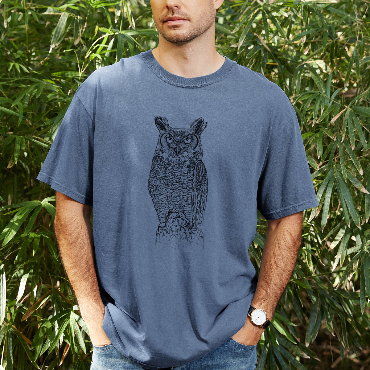 Bubo virginianus - Great Horned Owl - Unisex Comfort Colors Garment-Dyed Heavyweight T-shirt