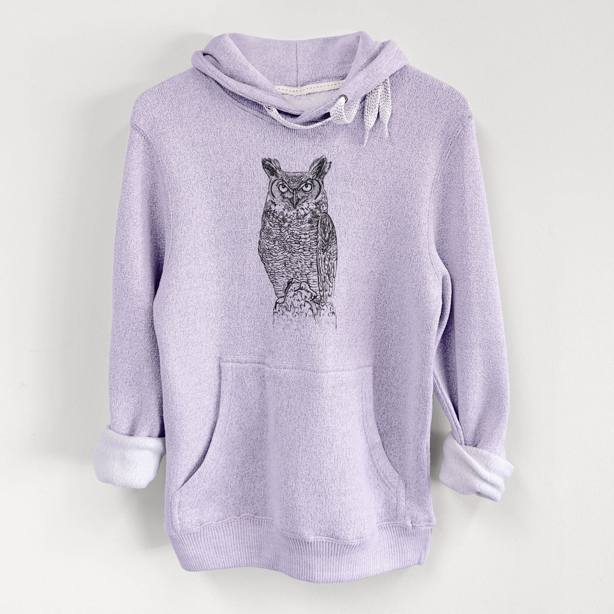 Bubo virginianus - Great Horned Owl - Knit Hoodie