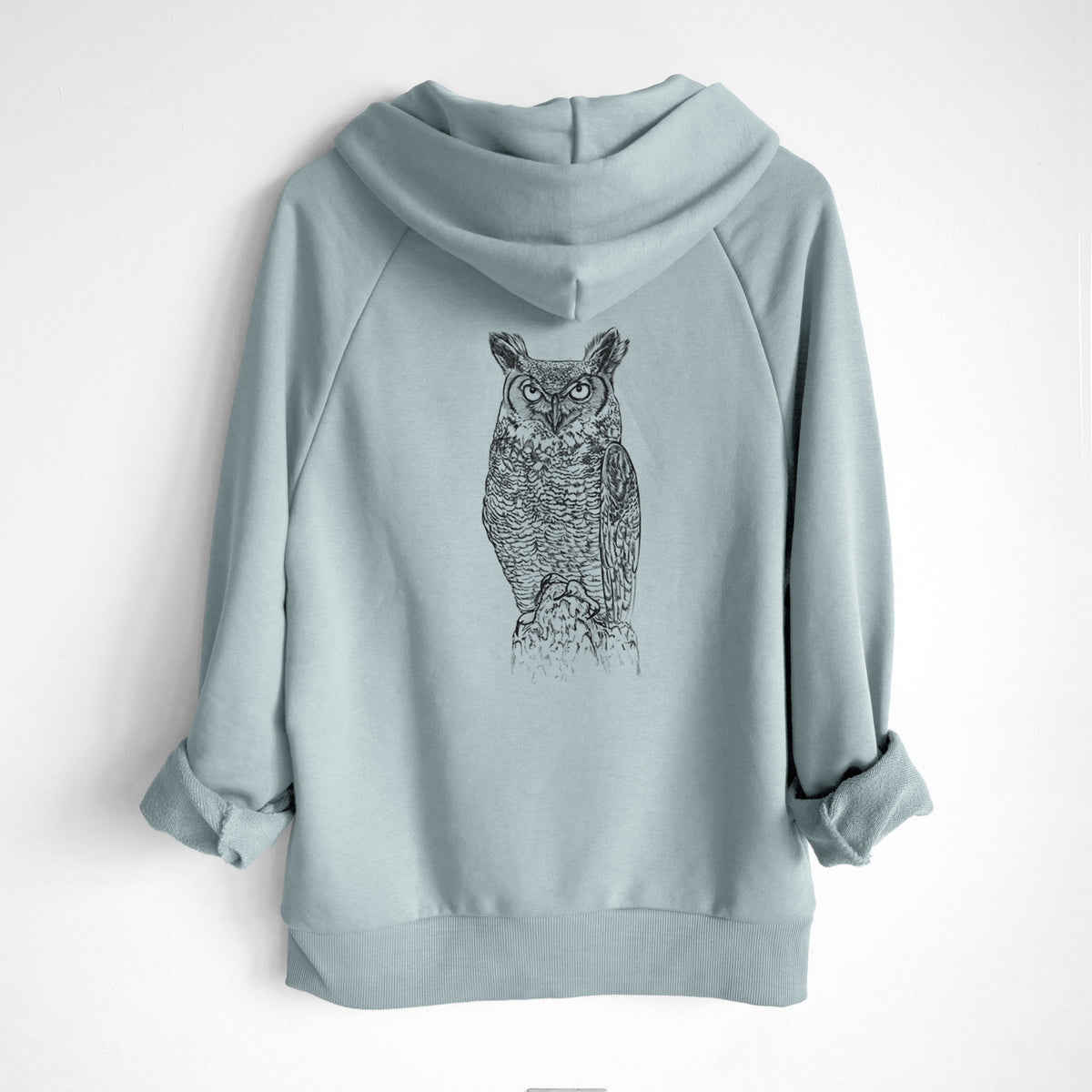Bubo virginianus - Great Horned Owl - UltraLuxe Heavyweight French Terry Hoodie