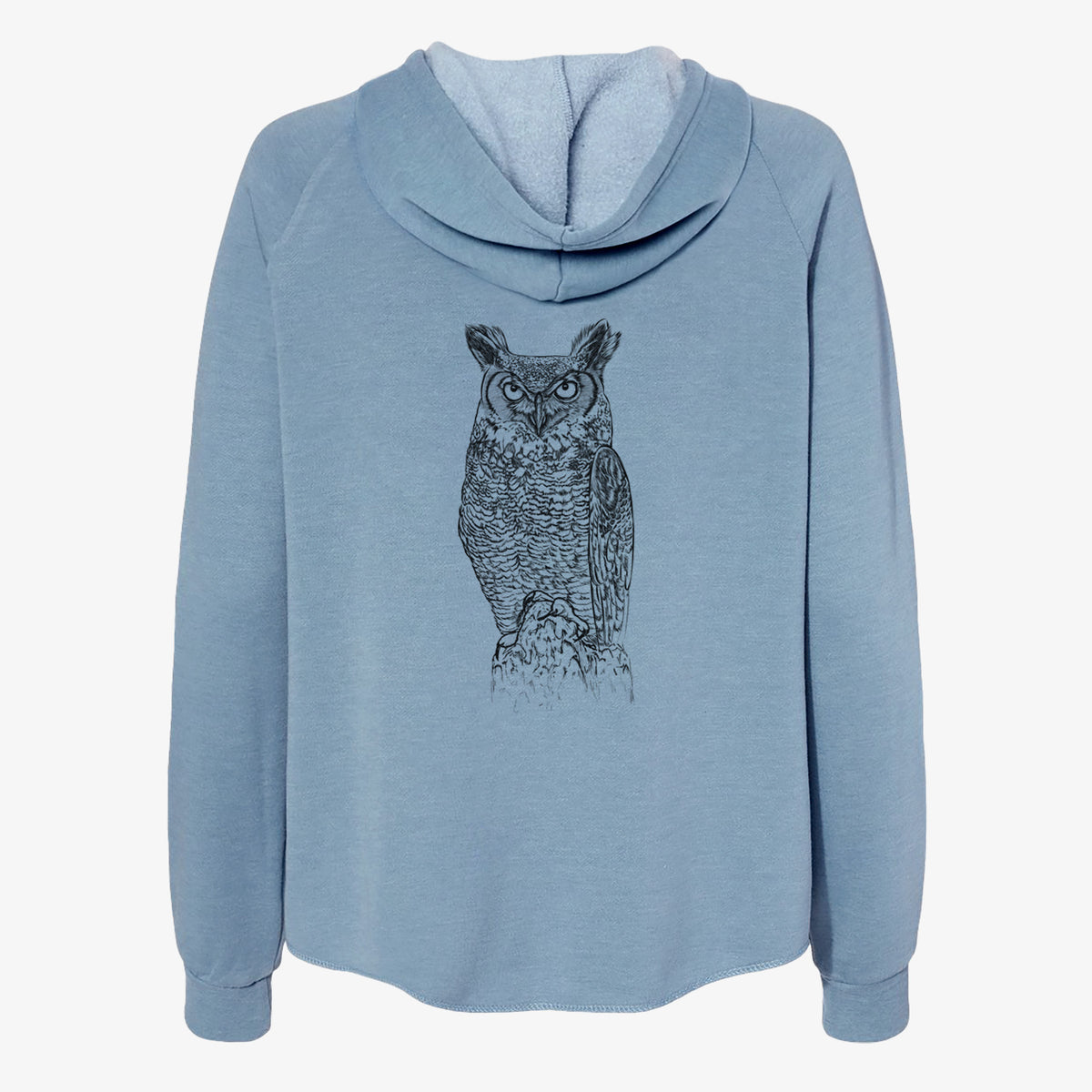 Bubo virginianus - Great Horned Owl - Women's Cali Wave Zip-Up Sweatshirt