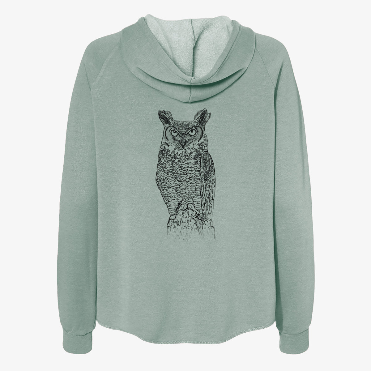 Bubo virginianus - Great Horned Owl - Women's Cali Wave Zip-Up Sweatshirt