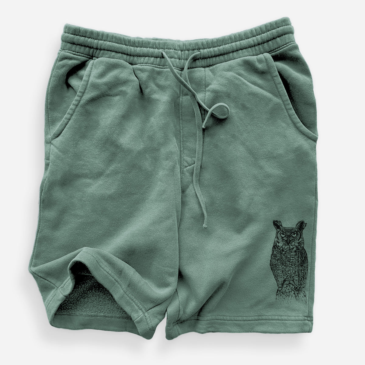 Bubo virginianus - Great Horned Owl - Unisex Pigment Dyed Shorts