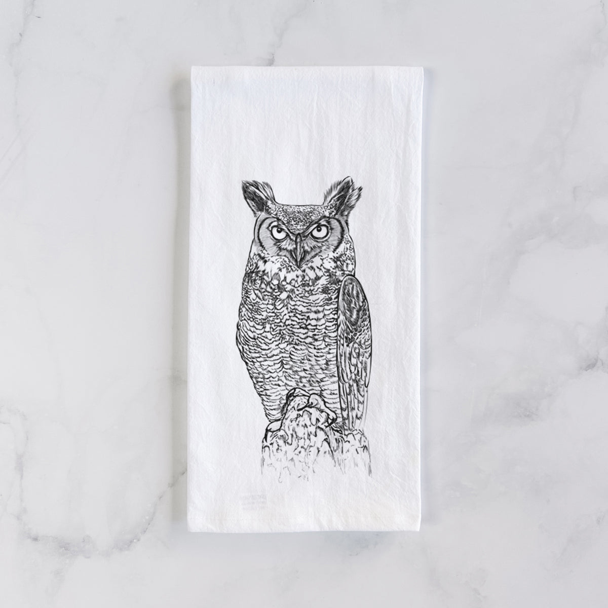 Bubo virginianus - Great Horned Owl Tea Towel
