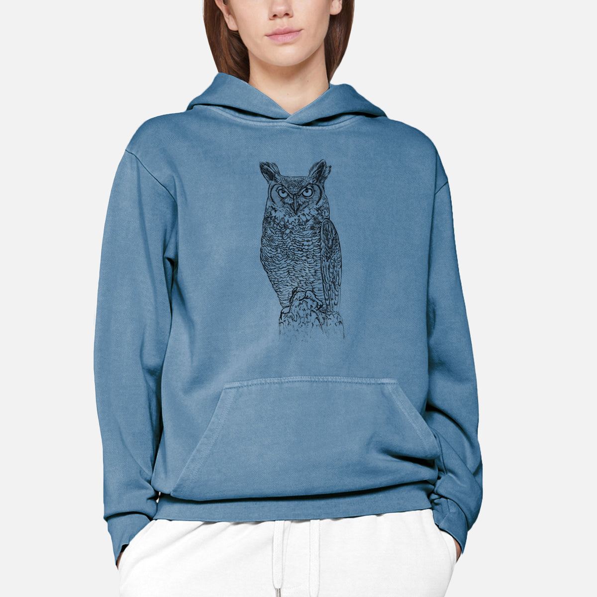 Bubo virginianus - Great Horned Owl  - Urban Heavyweight Hoodie