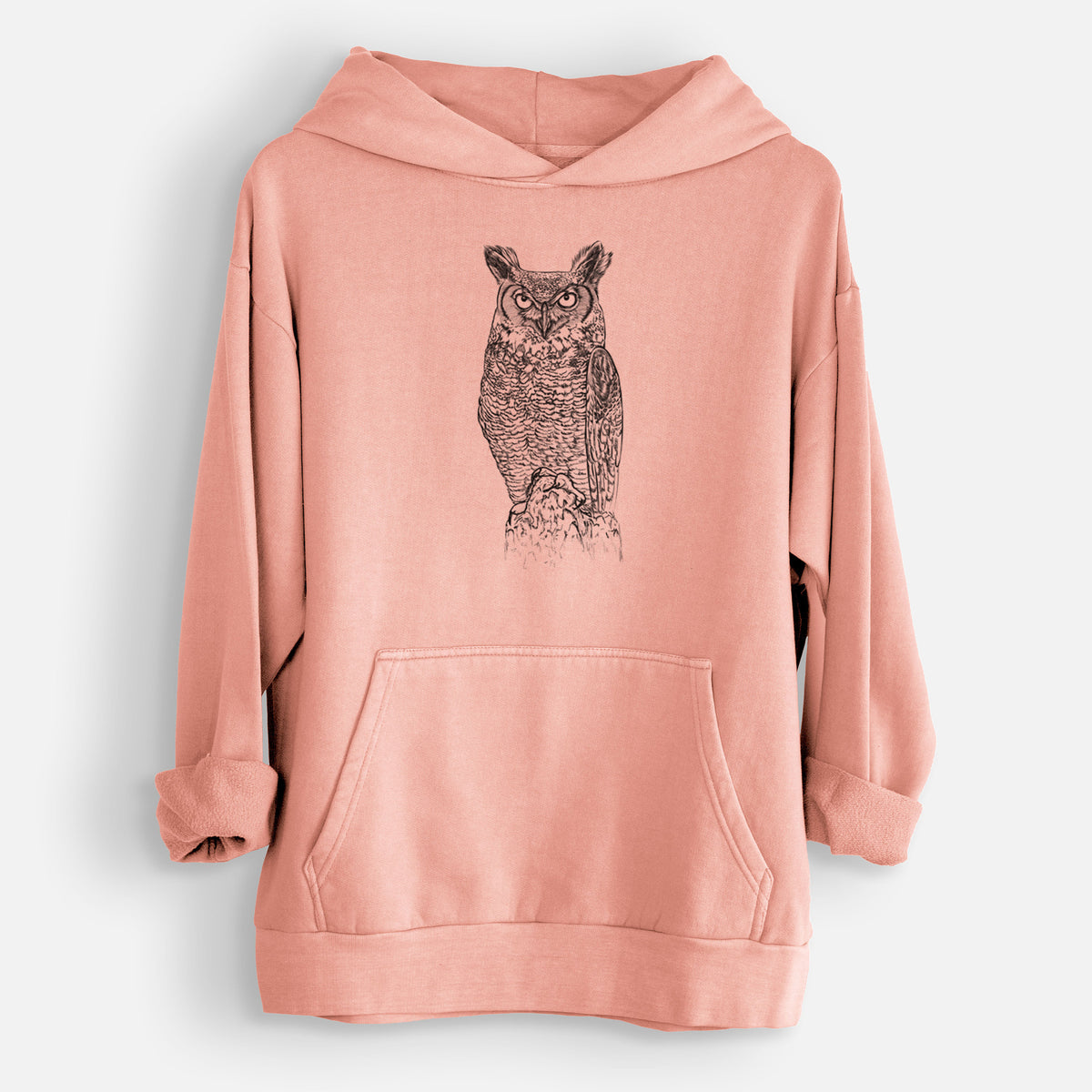 Bubo virginianus - Great Horned Owl  - Urban Heavyweight Hoodie