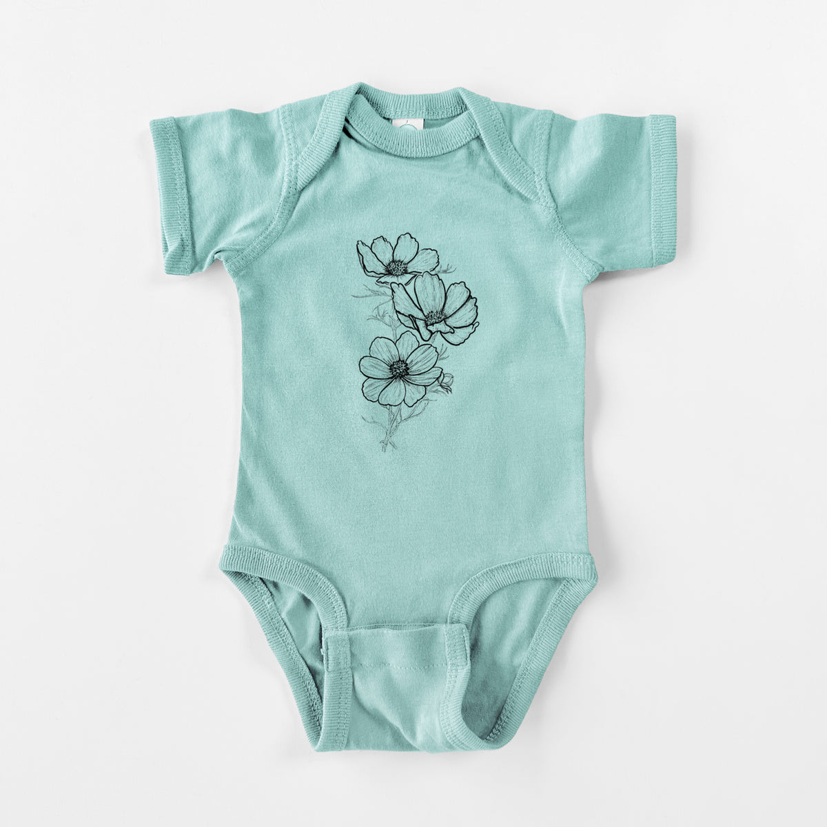 Garden Cosmos - Apollo White Cosmos bipinnatus - Baby Fine Jersey Bodysuit