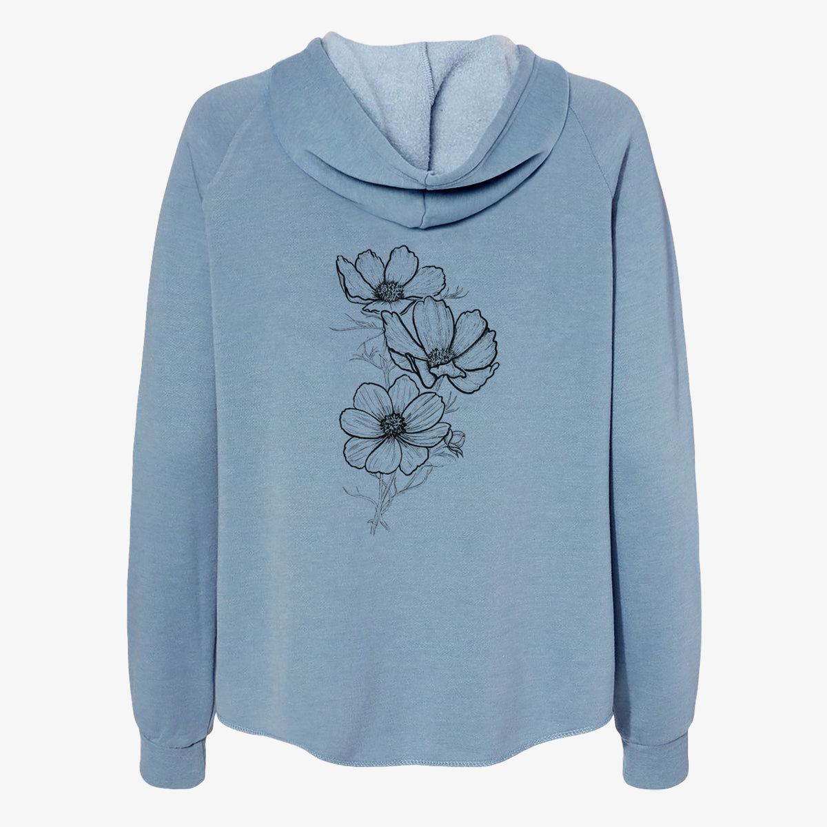 Garden Cosmos - Apollo White Cosmos bipinnatus - Women&#39;s Cali Wave Zip-Up Sweatshirt