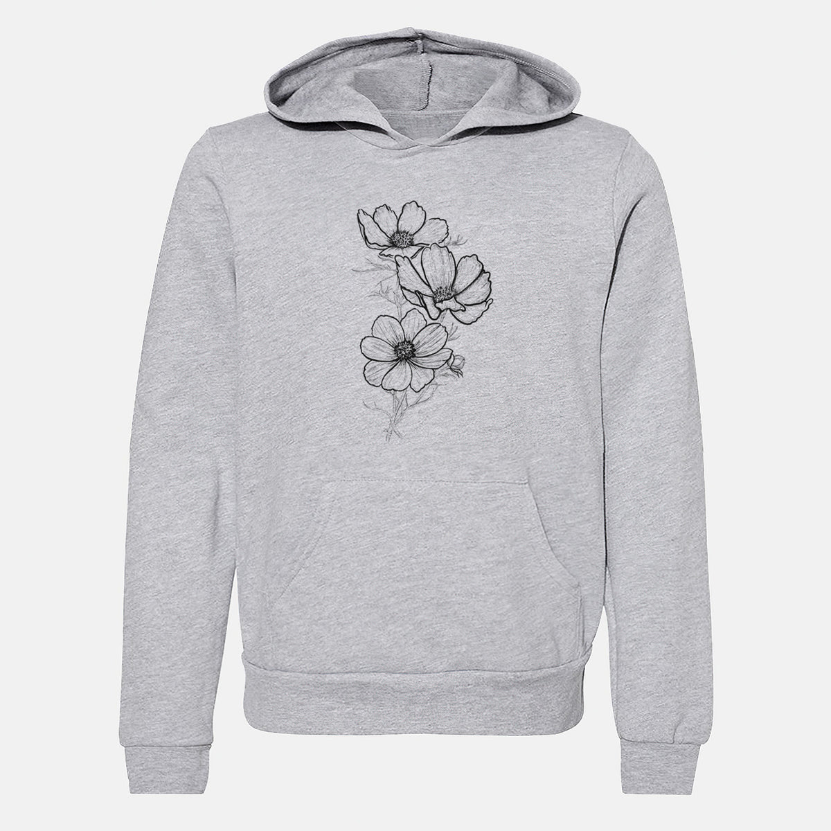 Garden Cosmos - Apollo White Cosmos bipinnatus - Youth Hoodie Sweatshirt