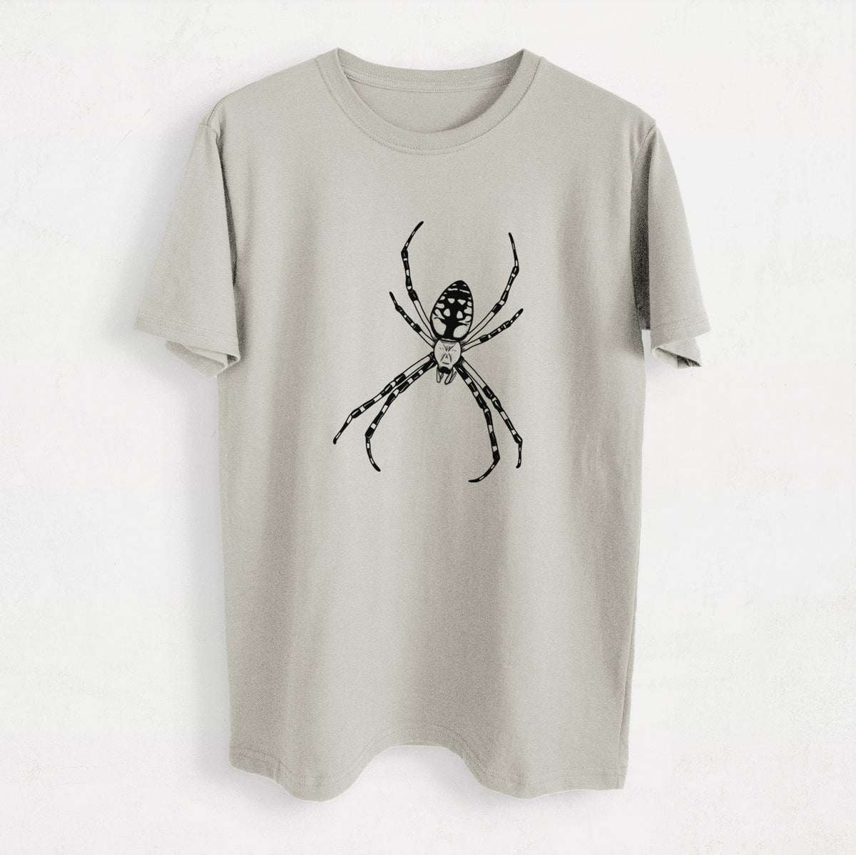 Argiope aurantia - Yellow Garden Spider - Heavyweight Men&#39;s 100% Organic Cotton Tee