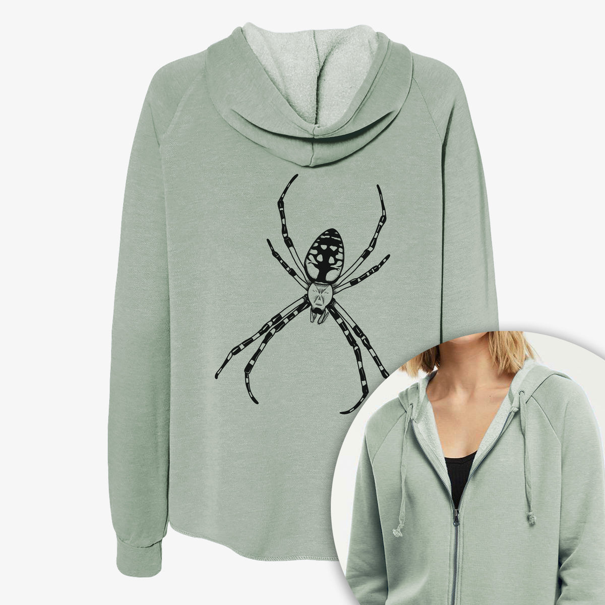 Argiope aurantia - Yellow Garden Spider - Women's Cali Wave Zip-Up Sweatshirt