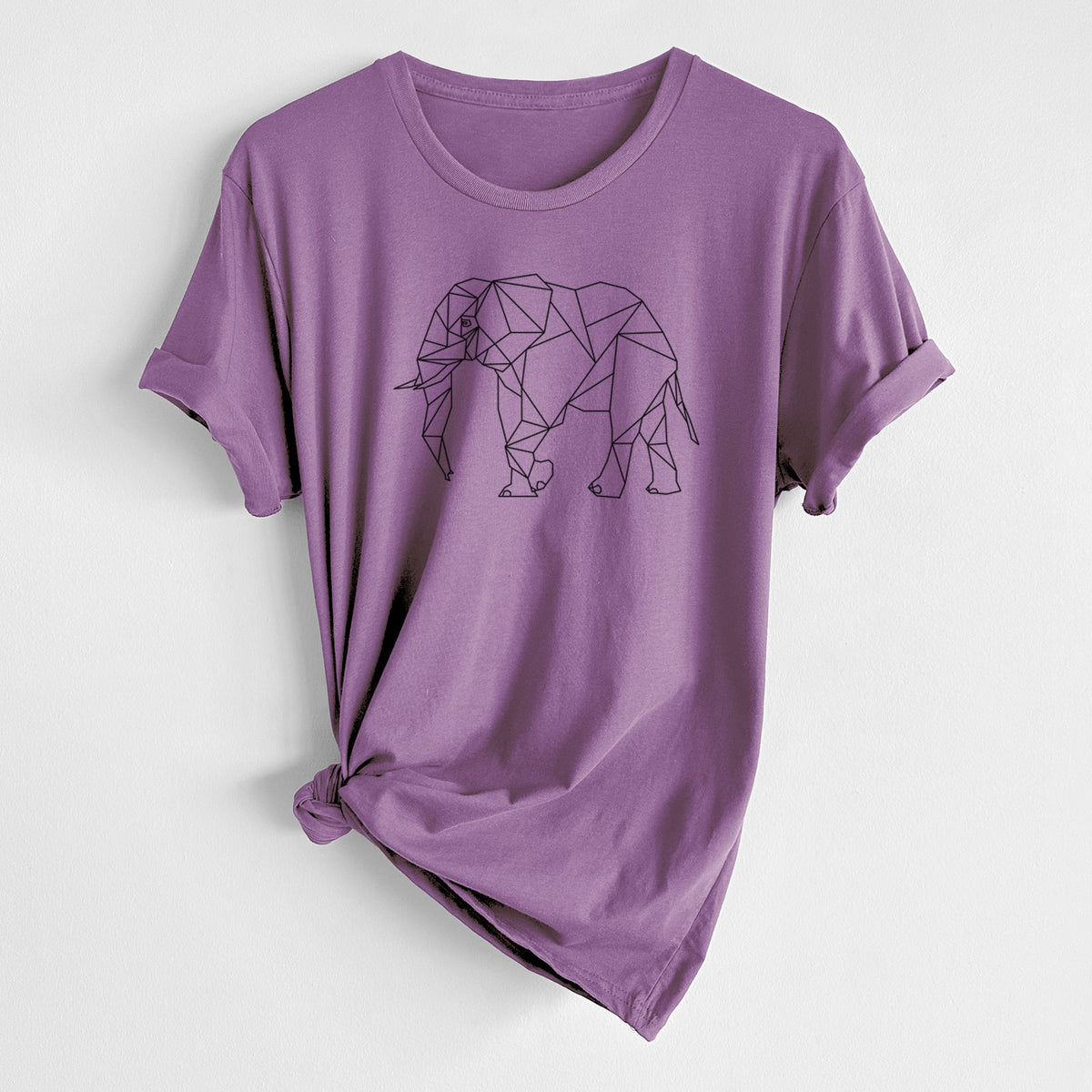 CLOSEOUT - Geometric Elephant - Unisex Crewneck - Made in USA - 100% Organic Cotton