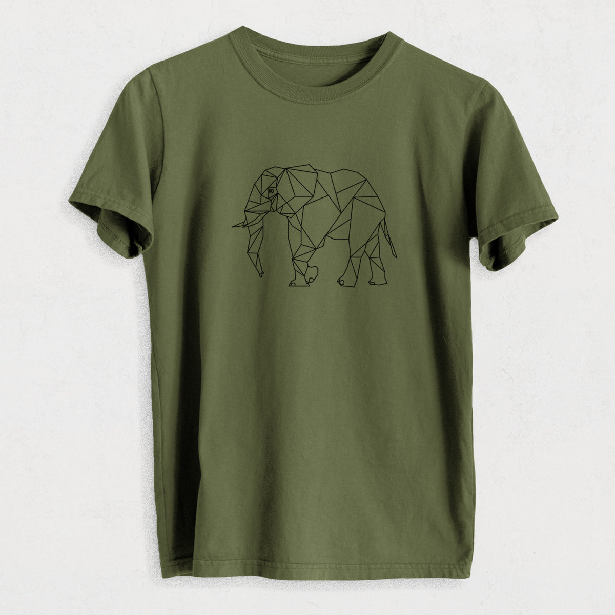 Geometric Elephant - Heavyweight Men&#39;s 100% Organic Cotton Tee