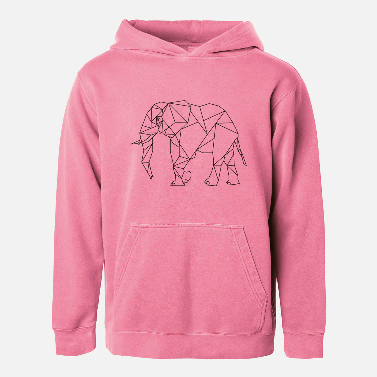 Geometric Elephant - Youth Pigment Dyed Hoodie