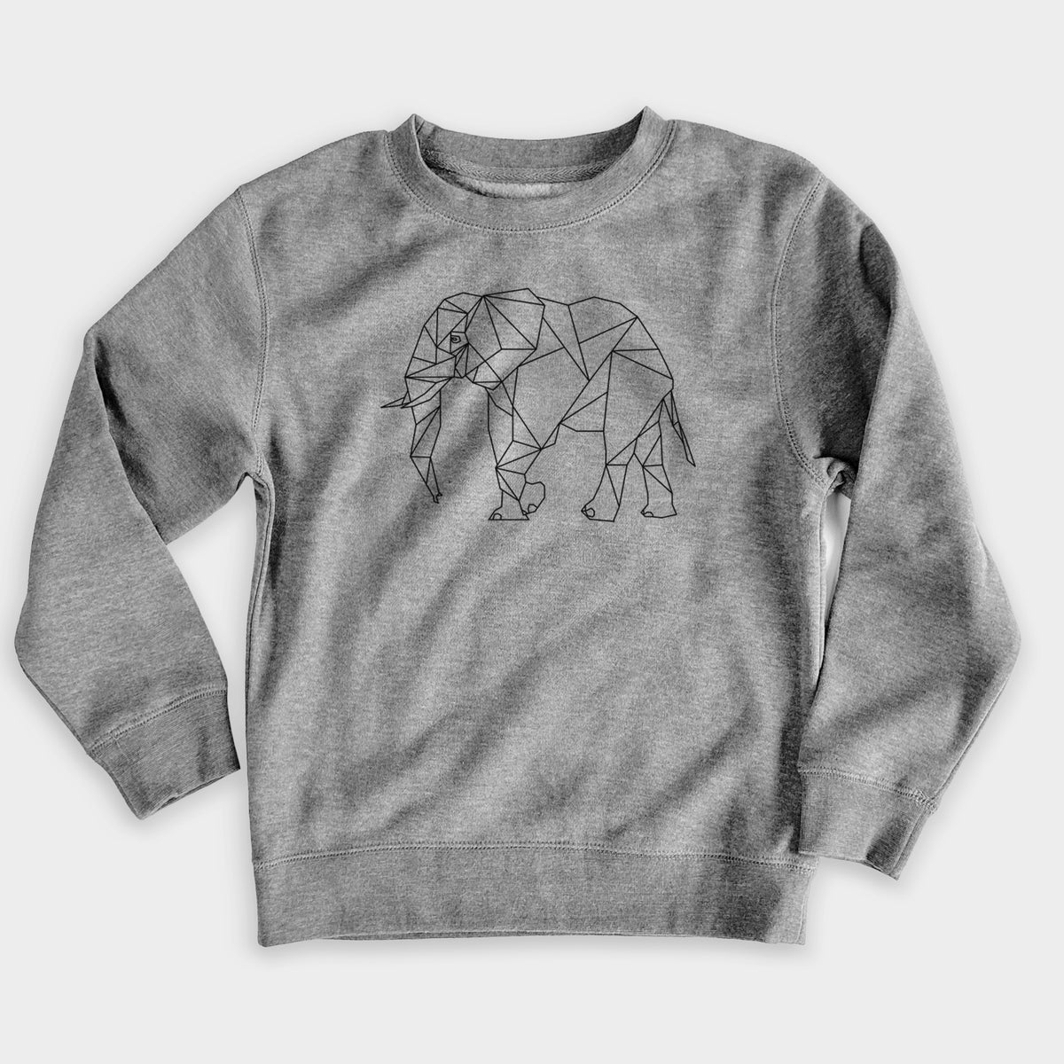 Geometric Elephant - Youth Lightweight Crewneck Sweatshirt