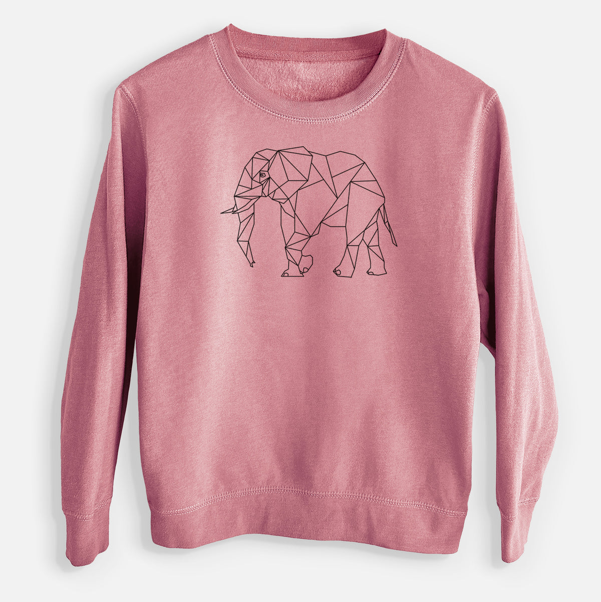 Geometric Elephant - Youth Lightweight Crewneck Sweatshirt