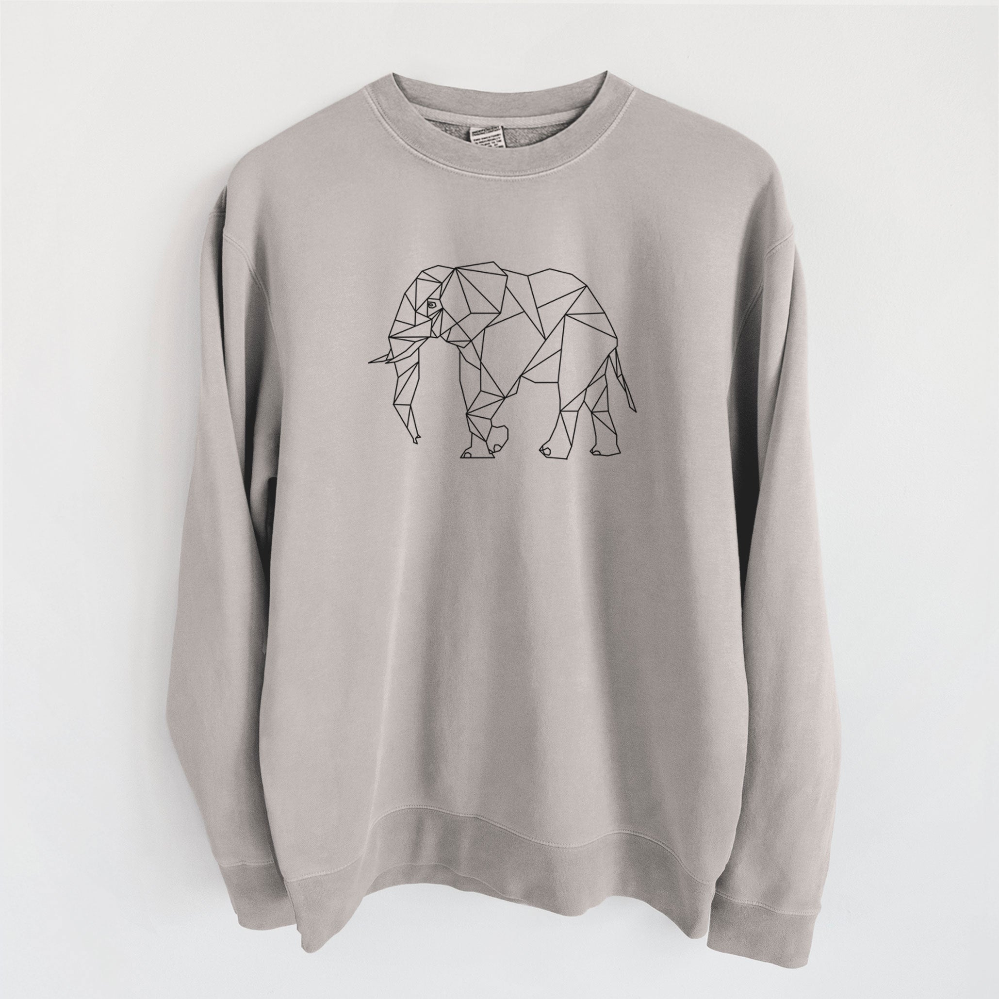 Geometric Elephant - Unisex Pigment Dyed Crew Sweatshirt