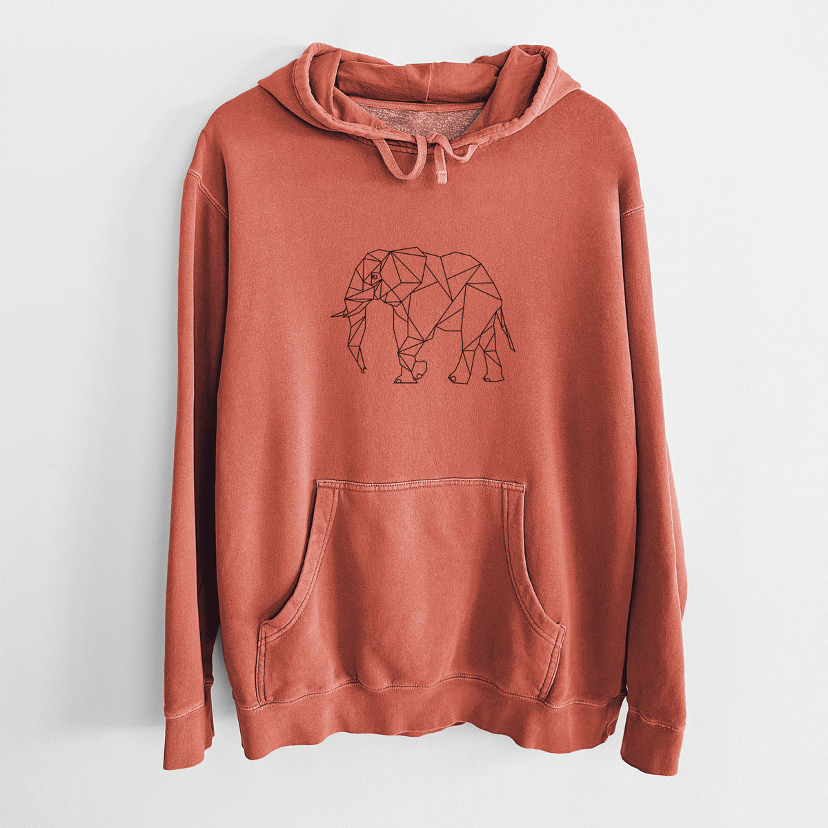 Geometric Elephant - Unisex Pigment Dyed Hoodie