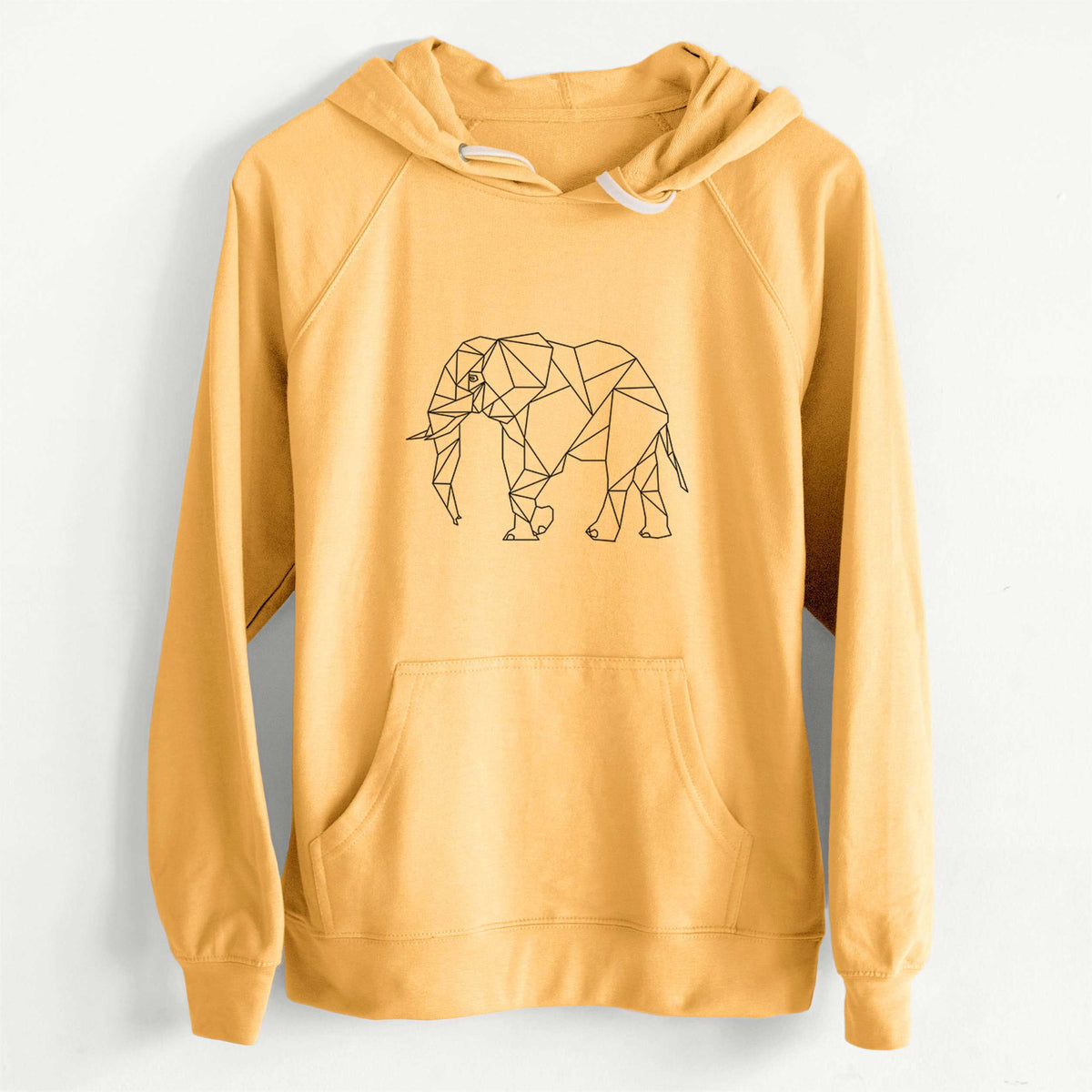 CLEARANCE - Geometric Elephant  - Unisex Slim Fit Loopback Terry Hoodie