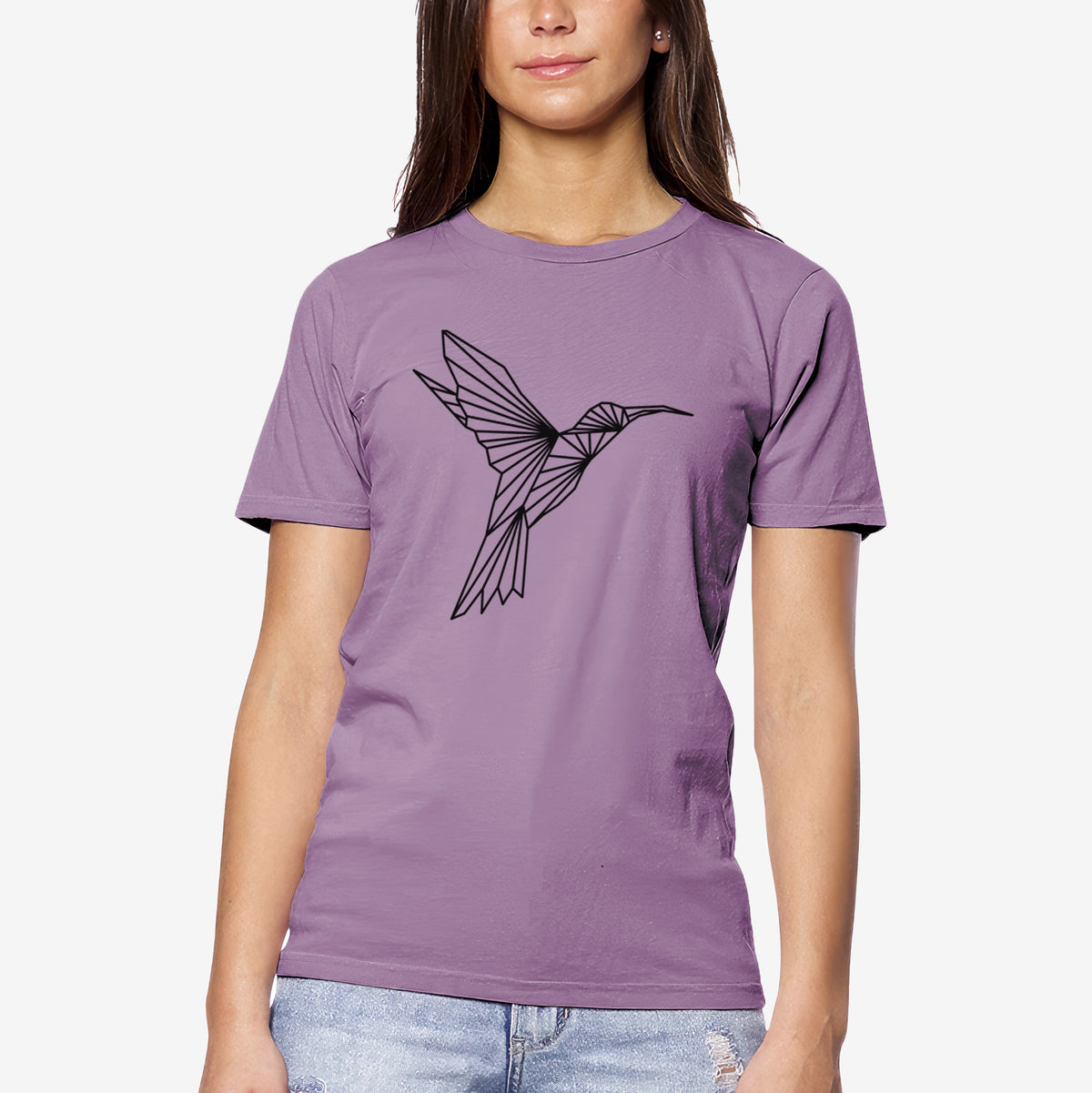 CLOSEOUT - Geometric Hummingbird - Unisex Crewneck - Made in USA - 100% Organic Cotton