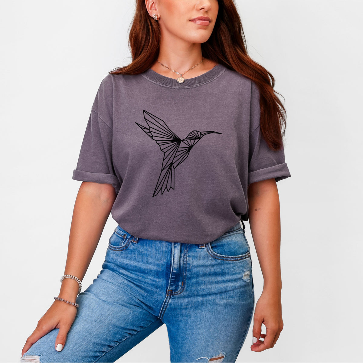 Geometric Hummingbird - Unisex Comfort Colors Garment-Dyed Heavyweight T-shirt