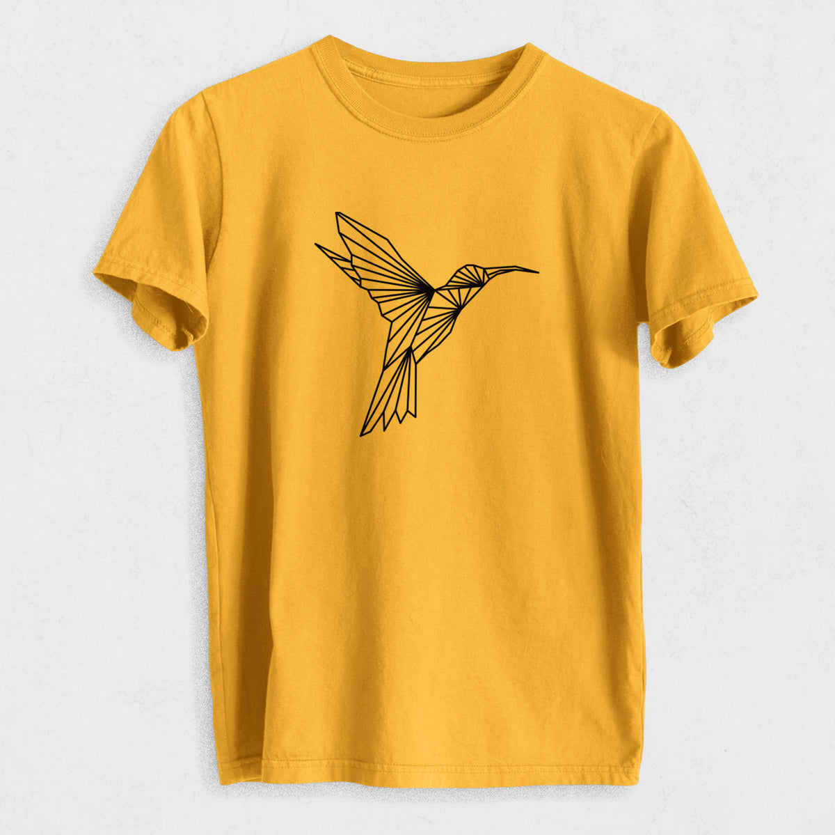 Geometric Hummingbird - Heavyweight Men&#39;s 100% Organic Cotton Tee