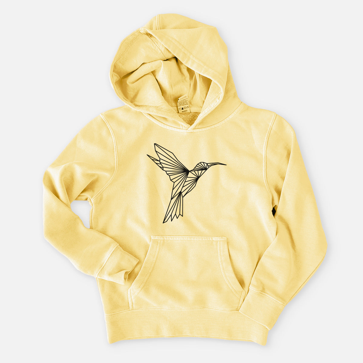 Geometric Hummingbird - Youth Pigment Dyed Hoodie